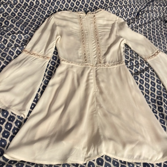 For Love of Lemons beige lace hippie boho dress. M - Picture 2 of 15